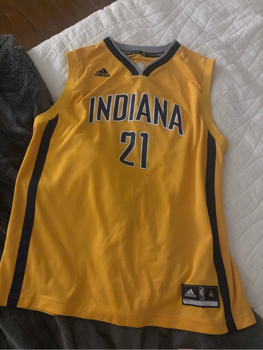 adidas Indiana #21 Gold and Black Basketball Jersey